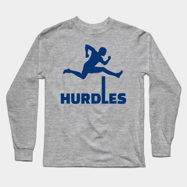HURDLES navy Long Sleeve T-Shirt by Athletics Inc
